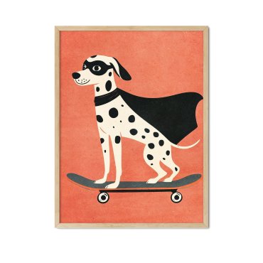 plakat z pieskiem dalmatian skater