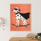 plakat z pieskiem dalmatian skater