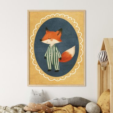 plakat z liskiem sleepy fox