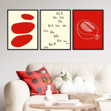 plakaty w komplecie burning red