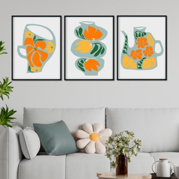 floral ceramics plakaty w zestawie