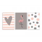 Zestaw plakatów dziecięcych - FLAMINGO HEART Zestaw plakatów dziecięcych - FLAMINGO HEART