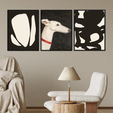 white dog plakaty ścienne