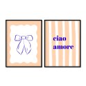 zestaw plakat typograficzny ciao amore