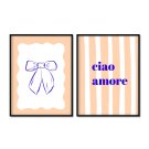 zestaw plakat typograficzny ciao amore