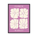 plakat w fioletowym kolorze flower market