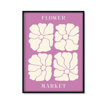 flower market plakat fioletowy
