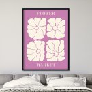 flower market plakat fioletowy