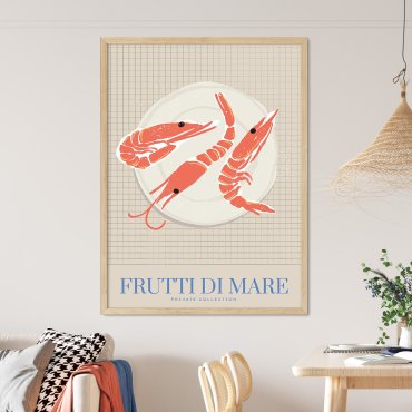 frutti di mare plakat w ramiie