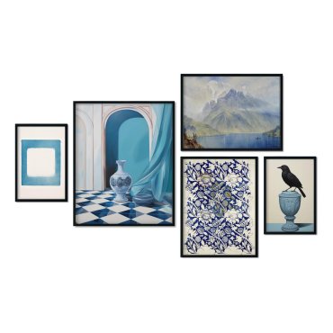 azure tile zestaw pięciu plakatów