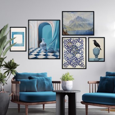 azure tile zestaw pięciu plakatów