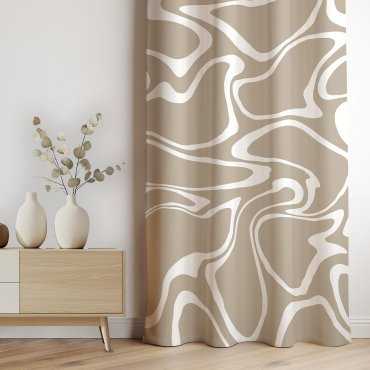 Zasłony z wzorem Beige Liquid