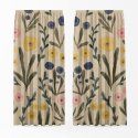 Komplet zasłon Oil Flowers w malowane kwiaty z bliska