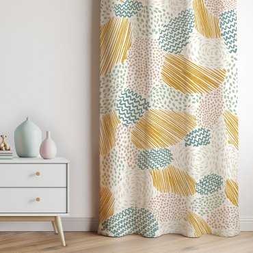 Zasłony w kolorowy wzór Patchwork Skribbles