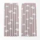 Komplet różowych zasłon w łabędzie Subtle Swans
