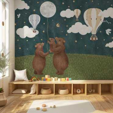 Tapeta z dziecięcym wzorem Bear Family