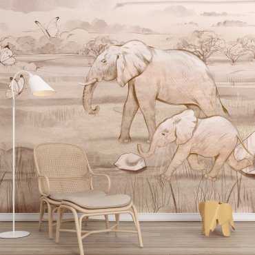 tapeta w słonie elephant ramble