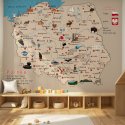 tapeta na ścianę rysunkowa mapa polski