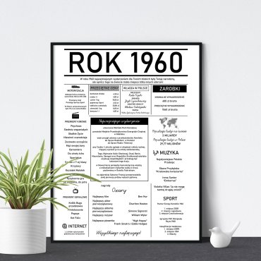 plakat urodzinowy dla jubilata z 1960