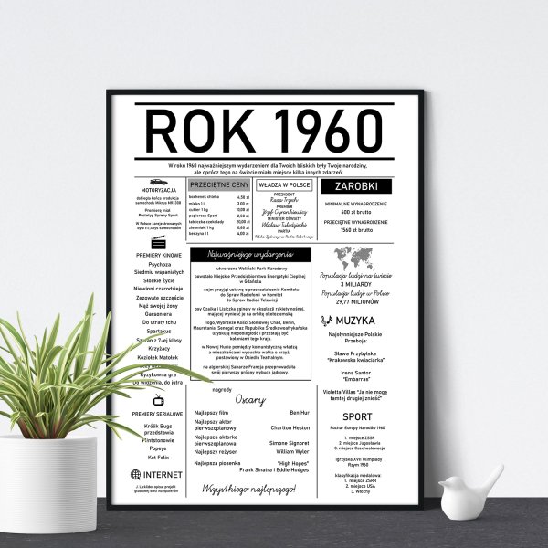 plakat urodzinowy dla jubilata z 1960 plakat urodzinowy dla jubilata z 1960