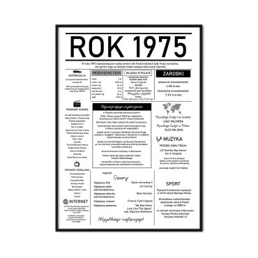 plakat urodzinowy rok 1975