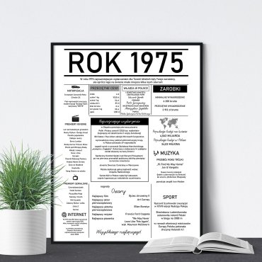 plakat urodzinowy rok 1975
