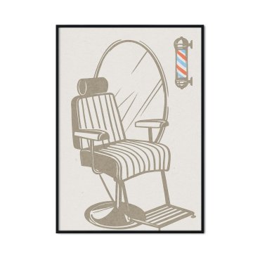 plakat dla barbera fotel fryzjerski