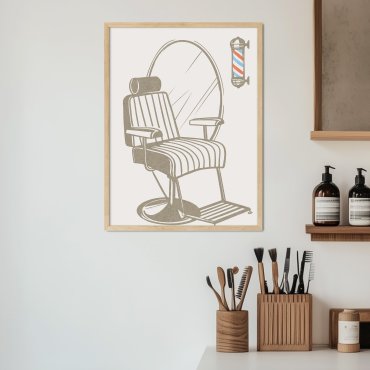 plakat dla barbera fotel fryzjerski