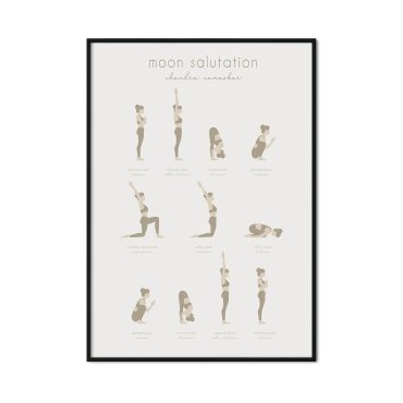 joga powitanie księżyca plakat w ramie