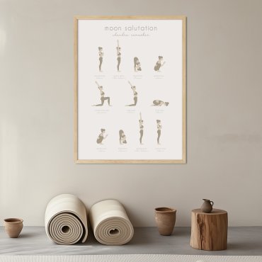 joga powitanie księżyca plakat w ramie