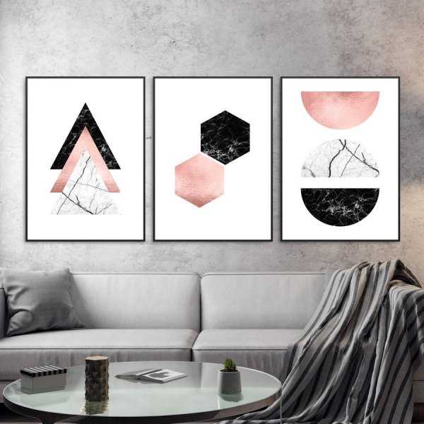 Zestaw trzech plakatów - ROSE GOLD ART Zestaw trzech plakatów - ROSE GOLD ART
