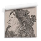 tapeta na ścianę woman with hibiscus