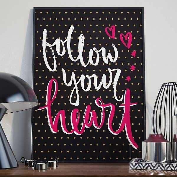 Follow your heart - Plakat typograficzny