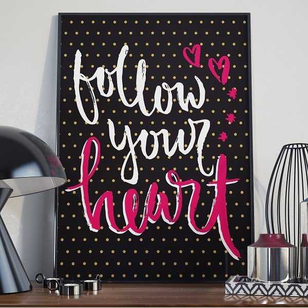 Follow your heart - Plakat typograficzny Follow your heart - Plakat typograficzny