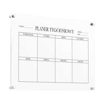 planer transparentny tygodniowy