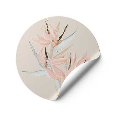 Tapeta w kształcie koła - Pastel Strelitzia