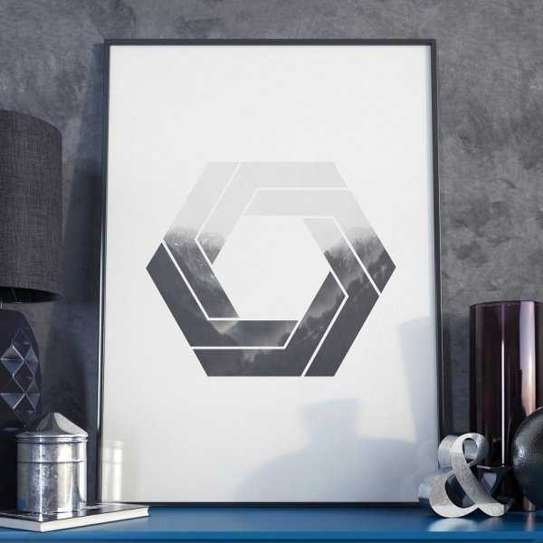 Plakat w ramie - Geometric Swirl Plakat w ramie - Geometric Swirl