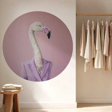 tapeta w kształcie koła chic flamingo