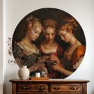 tapeta retro ladies with a smartphone tapeta retro ladies with a smartphone