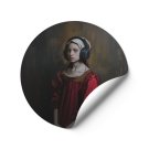 portrait with headphones tapeta retro koło portrait with headphones tapeta retro koło