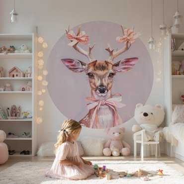 lady deer tapeta okrągła