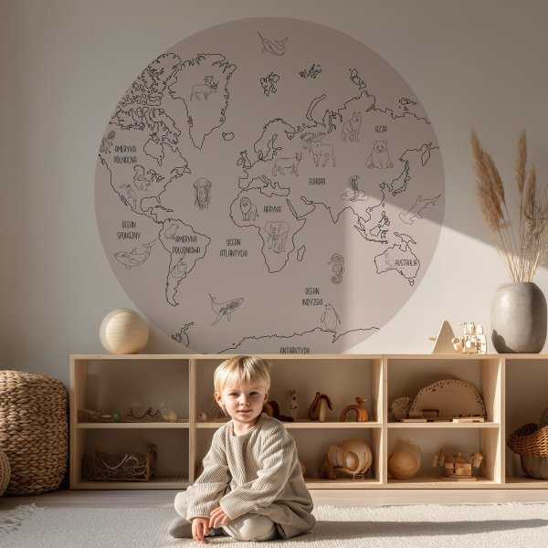 tapeta okrągła minimalist world map tapeta okrągła minimalist world map
