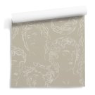 tapeta line art dignified faces