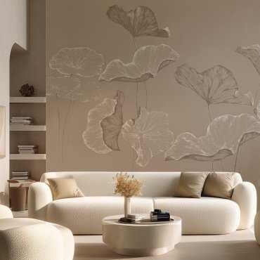 tapeta ścienna beige lotus