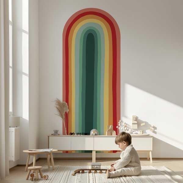 tapeta z motywem retro tęczy