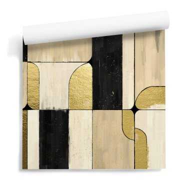 Tapeta na ścianę geometryczne złote wzory