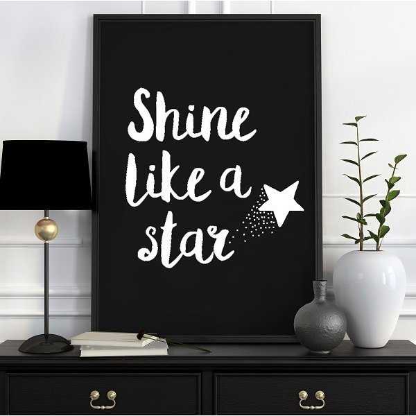 Shine like a star - Plakat typograficzny Shine like a star - Plakat typograficzny