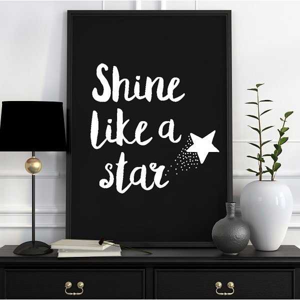 Shine like a star - Plakat typograficzny
