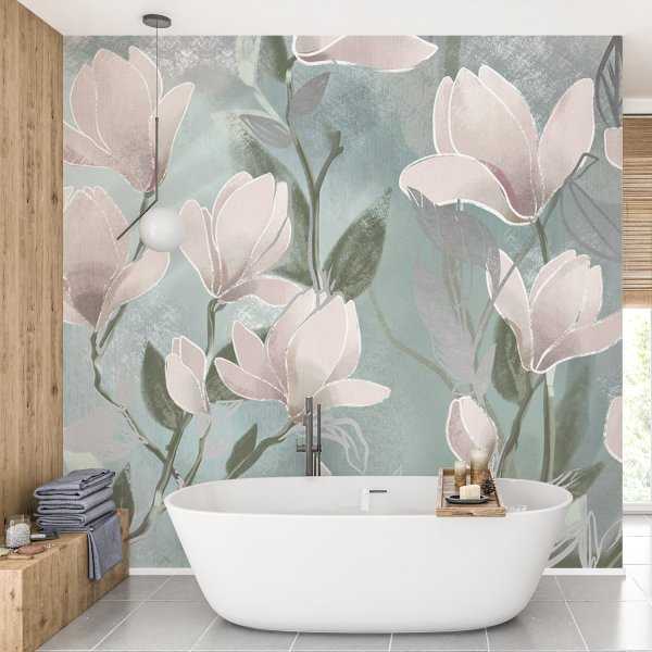 Srebrna Tapeta - MAGNOLIA GLINT