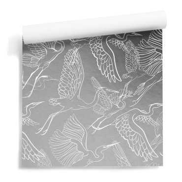 Srebrna Tapeta - STEEL WINGS